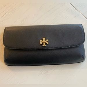 Tory Burch Saffiano Leather Clutch Black